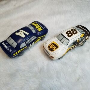 NWT NASCAR Navy & UPS Vinyl Plush Race Cars